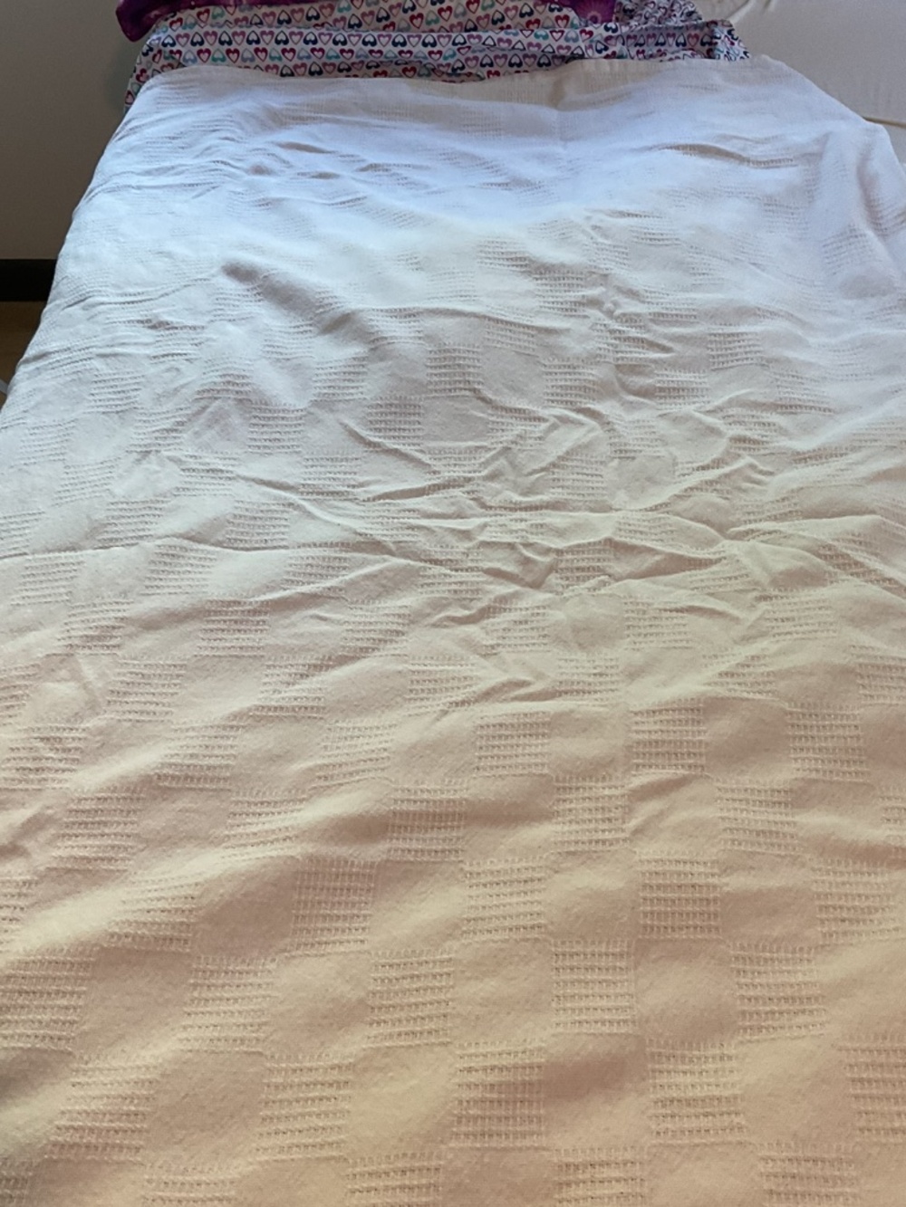 Snag free White Cotton Knit Blanket, Twin Size